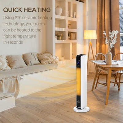 HOMCOM 2200W Indoor Tower Space Heater with Timer Thermostat Oscillating