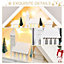 HOMCOM 24-Drawer Wooden Christmas Advent Calendar, Wooden Light-Up Decoration