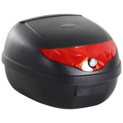 HOMCOM 24L Motorcycle Trunk Tail Box Luggage Case with Two Keys and Plate