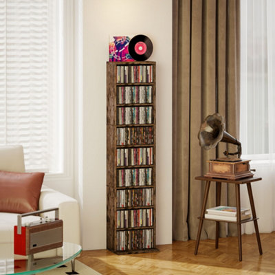 HOMCOM 260 CD Storage Unit 120 DVD Storage Tower with 9 Compartments