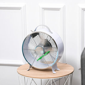 HOMCOM 26cm 2-Speed Electric Fan w/ Safe Guard Anti-Slip Feet Home Office White