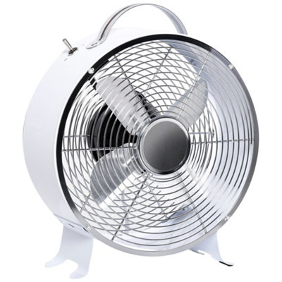 HOMCOM 26cm 2-Speed Electric Fan w/ Safe Guard Anti-Slip Feet Home Office White