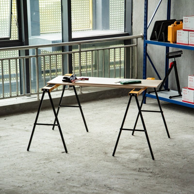 Folding shop work trestles