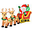 HOMCOM 3.5ft Christmas Inflatable Santa Claus on Sleigh, LED Lighted for Home Indoor Outdoor Garden Lawn Decoration Party Prop