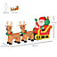 HOMCOM 3.5ft Christmas Inflatable Santa Claus on Sleigh, LED Lighted for Home Indoor Outdoor Garden Lawn Decoration Party Prop