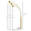 HOMCOM 3-Branch Futuristic Floor Lamp Metal Frame Multi-Light Shade Adjustable Rotating w/ Marble Base, 198cm, Gold