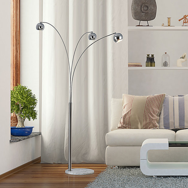 Homcom 3 Branch Futuristic Floor Lamp, Silver Multi Light Floor Lamps