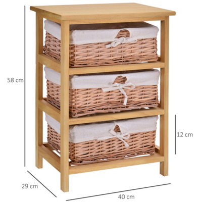 Wooden storage deals unit with baskets