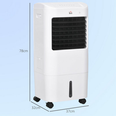 HOMCOM 3-In-1 Air Cooler for Home Office, with Oscillation, Ice Packs, Wheels