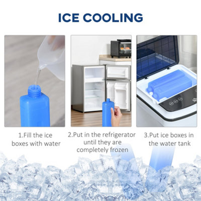 HOMCOM 3-in-1 Portable Air Cooler with 4L Water Tank 7.5H Timer, Remote White
