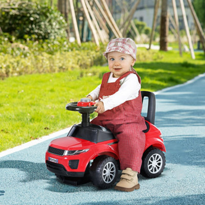 HOMCOM 3-in-1 Ride On Car Foot To Floor Slider Toddler w/ Horn Steering Red