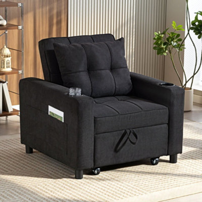 HOMCOM 3-in-1 Sofa Bed, Convertible Sleeper Chair with Adjustable Backrest