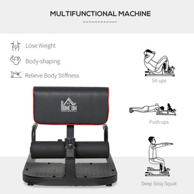 HOMCOM 3 IN 1 Squat Machine Sit Up Push Up Gym Work Out Leg Exercise ...