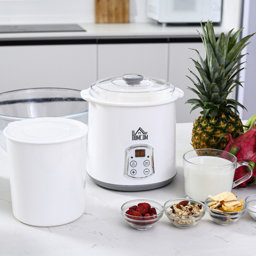 HOMCOM 3-IN-1 Yoghurt Maker Multifunctional Yogurt Machine White Dessert maker with Digital Display