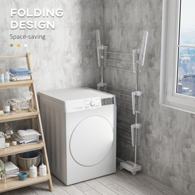 HOMCOM 3 Layer Folding Cloth Hanger Stand Towel Hanging Dryer Rack Holding Airer