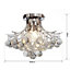 HOMCOM 3 Lights Mordern Style Ceiling Chandelier Pendant Crystal Light w/ Transparent K9 Crystal Droplets D40 X 28H (CM)