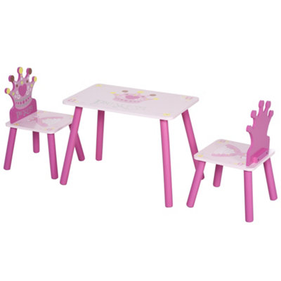 Kids princess table clearance and chairs