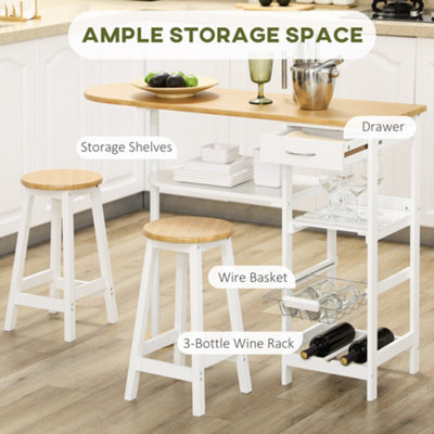 White 3 piece pub deals table set