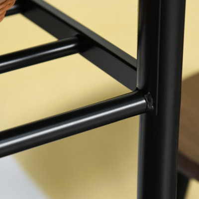 HOMCOM 3-Piece Dining Set with 2 Matching Chairs and 1 Table Black and Oak