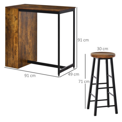 Bar table deals footrest height