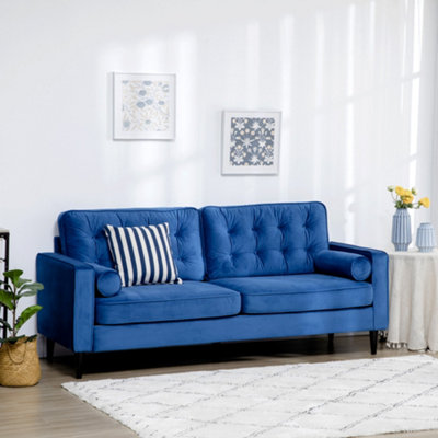 Pillows for 2024 blue velvet sofa