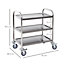 HOMCOM 3-tier Rolling Kitchen Cart Trolley Island Stainless Steel Utility Silver