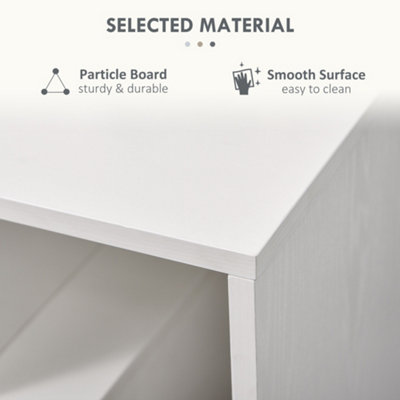 HOMCOM 3-Tier Side End Table Open Shelves Storage Magazine Desk White
