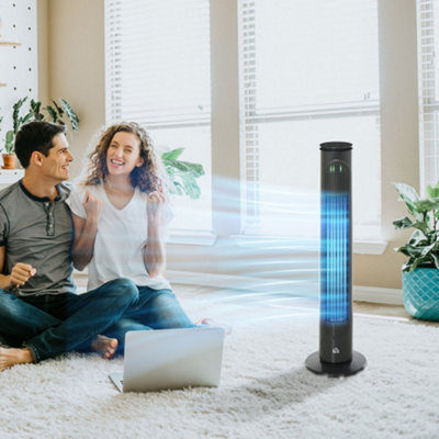 HOMCOM 30 Inch LED Tower Fan 70 degree Oscillation 3 Speed 3 Mode ...