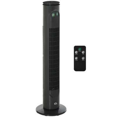HOMCOM 30 Inch LED Tower Fan 70 degree Oscillation 3 Speed 3 Mode Remote Controller