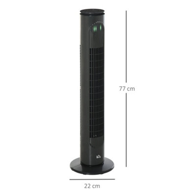 HOMCOM 30 Inch LED Tower Fan 70 degree Oscillation 3 Speed 3 Mode Remote Controller - 3