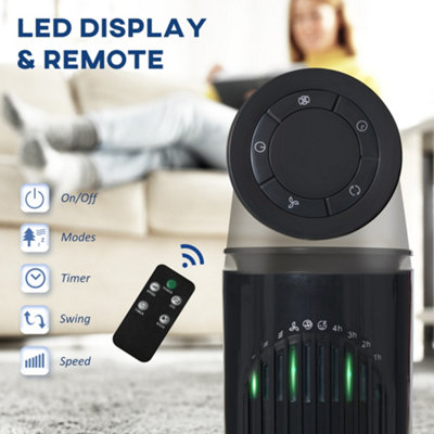 HOMCOM 30 Inch LED Tower Fan 70 degree Oscillation 3 Speed 3 Mode Remote Controller - 6