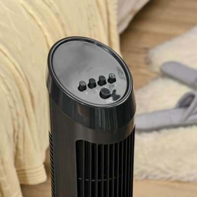 HOMCOM 30" Tower Fan Noise Reduction Wind 3-Level Cool ABS Indoor Black - 8