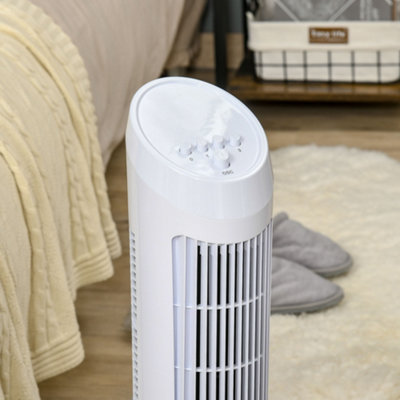 HOMCOM 30" Tower Fan Noise Reduction Wind 3-Level Cool ABS Indoor White - 8