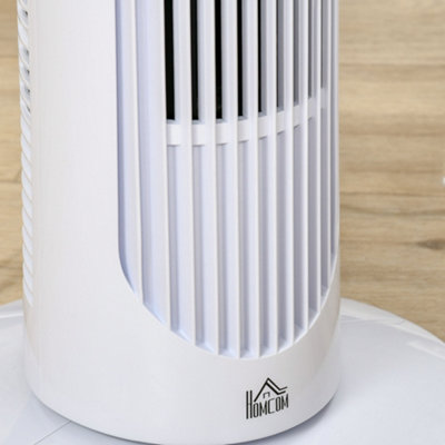 HOMCOM 30" Tower Fan Noise Reduction Wind 3-Level Cool ABS Indoor White - 9