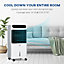 HOMCOM 32" Mobile Air Cooler, 12L Tank Evaporative Ice Cooling Fan Water Conditioner Humidifier Unit