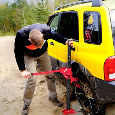 HOMCOM 33" 3 Tonne High Lift Farm Jack for 4x4 Tractors Trucks, Red