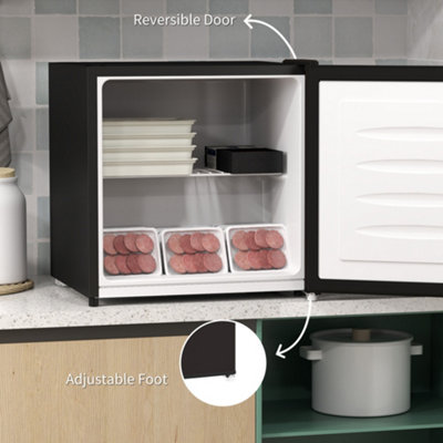 HOMCOM 35L Tabletop Freezer with Adjustable Temperature Wire Shelf Black