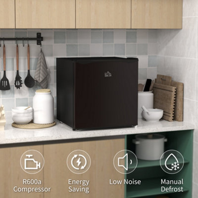HOMCOM 35L Tabletop Freezer with Adjustable Temperature Wire Shelf Black