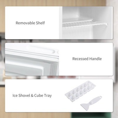 HOMCOM 35L Tabletop Freezer with Adjustable Temperature Wire Shelf White