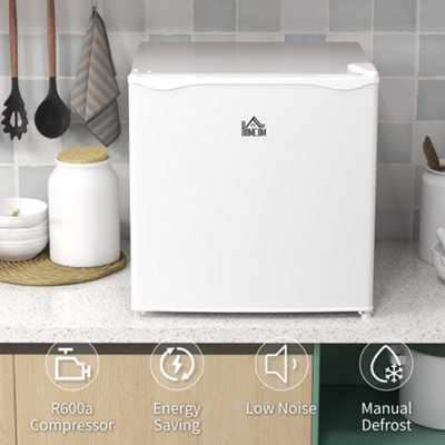 HOMCOM 35L Tabletop Freezer with Adjustable Temperature Wire Shelf White