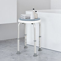 HOMCOM 360 degree Swivel Seat Bath Shower Stool Adjustable Height w/ Aluminium Frame Non-Slip Feet Chair Safe Support
