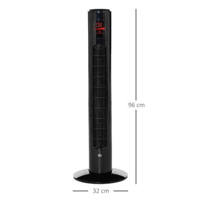 HOMCOM 38 Inch Tower Fan with 70 degree Oscillation 3 Speed and 3 Mode Indoor Black