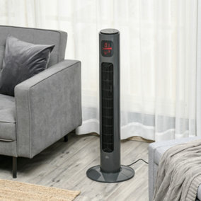 HOMCOM 38 Inch Tower Fan with 70 degree Oscillation 3 Speed and 3 Mode Indoor Grey
