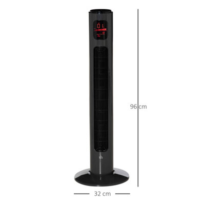 HOMCOM 38 Inch Tower Fan with 70 degree Oscillation 3 Speed and 3 Mode Indoor Grey