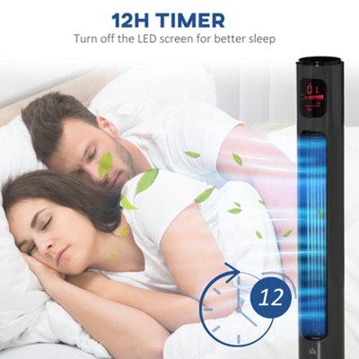HOMCOM 38 Inch Tower Fan with 70 degree Oscillation 3 Speed and 3 Mode Indoor Grey - 7
