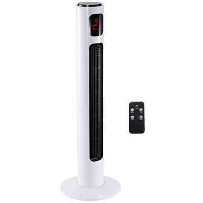 HOMCOM 38 Inch Tower Fan with 70 degree Oscillation 3 Speed and 3 Mode Indoor White