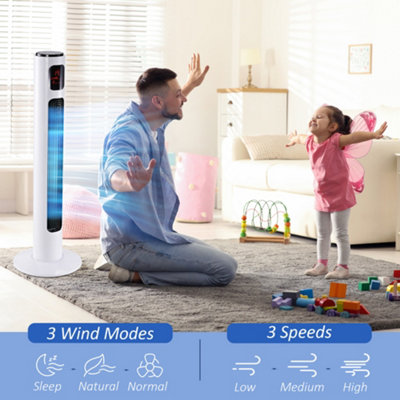 HOMCOM 38 Inch Tower Fan with 70 degree Oscillation 3 Speed and 3 Mode Indoor White - 5