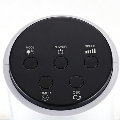 HOMCOM 38 Inch Tower Fan with 70 degree Oscillation 3 Speed and 3 Mode Indoor White - 9