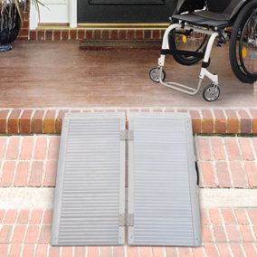 HOMCOM 3ft Aluminium Folding Wheelchair Ramp Equipment Mobility Suitcase