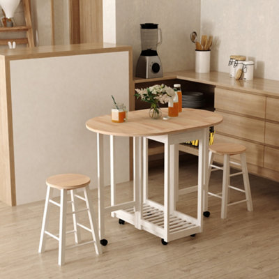 Small island deals table with stools